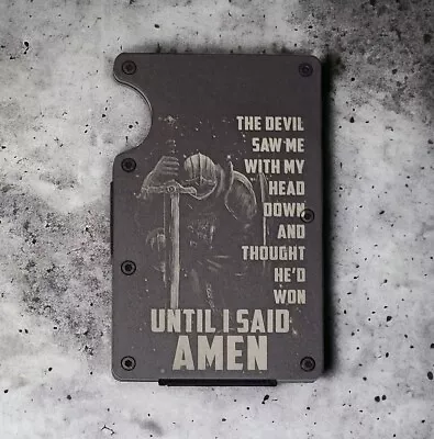 Engraved In USA  Knight- Said Amen  Slim Wallet RFID Blocking Patriot God • $27.99