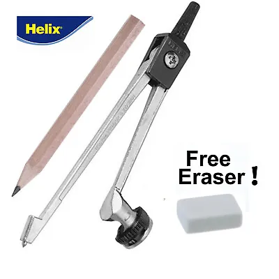 £2.59 • Buy HELIX Metal Compass. Drawing Compass With FREE PENCIL Geometry, School, Student
