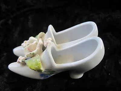 Shoe Figurine Heels Pair Porcelain 2 1/4  Vintage Antique Germany • $11.97