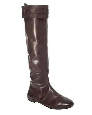 Maxstudio.com | Dark Brown Draping Leather Boot - Women Size 7.5 M US • $67.97