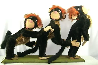 Vintage Mechanical Animated Store Display 3 Monkeys Automaton Stuffed Animals • $1150