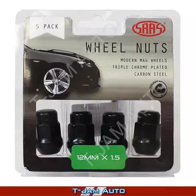 SAAS Wheel Nuts Bulge 12x1.5 Blk 35mm 1x5PK For Toyota Supra Pre 1985 • $22.95