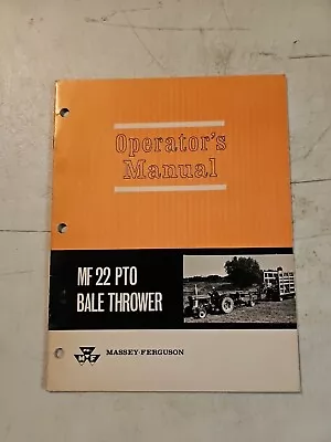 Vintage 1967 Massey Ferguson 22 PTO BALE THROWER Operators Manual  • $12.55