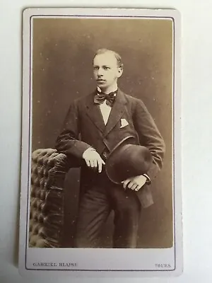 Photo By Gabriel Blaise Tours Circa 1865.  Young Man With A Butterfly Knot  • $17.03