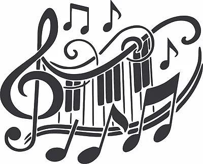 Musical Notes Stencil - RE-USABLE 9.5 X 7.5 INCH • £5.09
