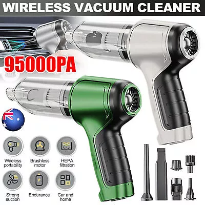 95000PA Wireless Car Vacuum Cleaner Handheld Vaccum Mini Power Suction Dust Blow • $22.53