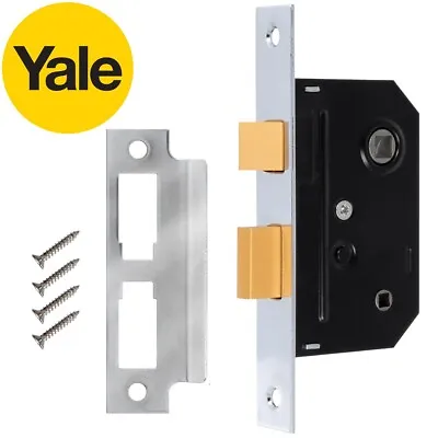 YALE 2.5  BATHROOM LOCK Polished Chrome Mortice Door Privacy Thumbturn WC Toilet • £10.96