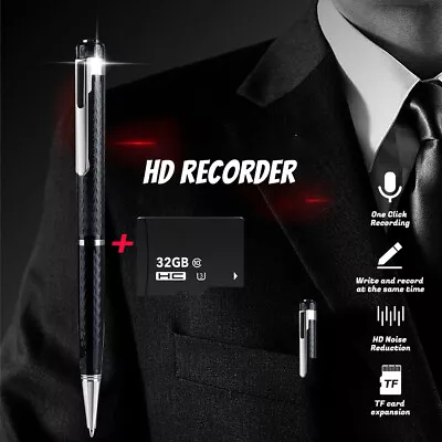 Mini Digital Voice Activated 32GB Recorder Hidden Audio Recording Pen Device • $14.99