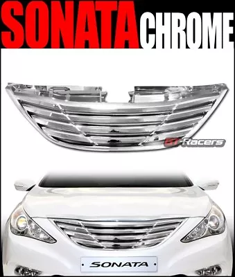 For 2010-2013 Sonata Chrome Badgeless Horizontal Front Bumper Grill Grille ABS • $68