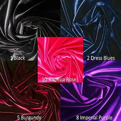 Soft Smooth Velvet 4-way Stretch Spandex Fabric Dress Clothes Craft Curtain 60”w • $18.37