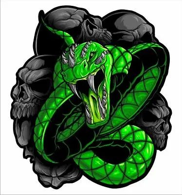 Green Snake Venom Viper Fang Stickers Decals Set 2 Laminated No Scratch No Fade • $9.99