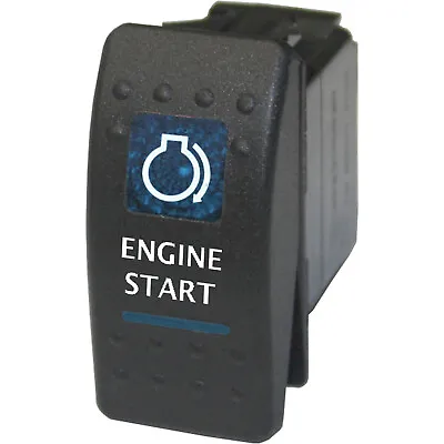 ENGINE START 555BM Rocker Switch 12V Momentary Blue DPDT 20A • $15.50