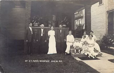  At Z.T. Pope's Residence  Mitchell IN Indiana RPPC August 30 1914 • $17.95