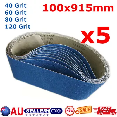 5Pcs 914/915 X 100mm Zirconia Sanding Belts Abrasive Linishing 40 60 80 120 Grit • $26.89