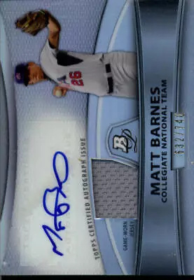 2010 Bowman Platinum Relic Auto Refractors Matt Barnes 632/740 Marlins • $9.99