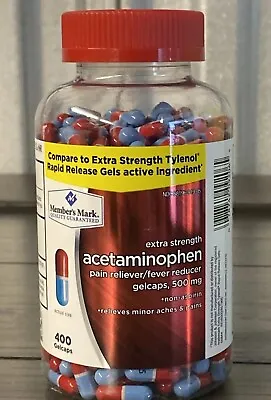 Members Mark  Extra Strength Rapid Release Acetaminophen 500mg 400 Gelcaps 03/26 • $18.50