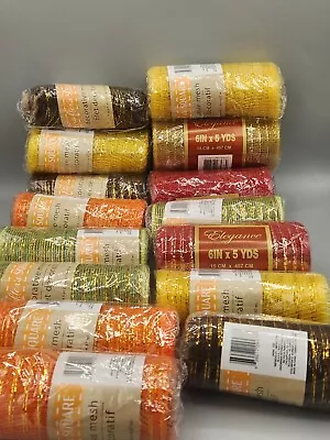 Lot Of 15 Crafters Square Elegance Decorative Mesh Ribbon Lot  • $19.99