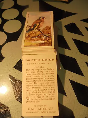 Gallahers '' British Birds 1937'' Full Vg Set • £5.99