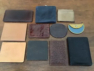 VTG Lot Of 11 Leather Wallets Coin Purses Checkbook Alligator Crocodile Hide • $29.99