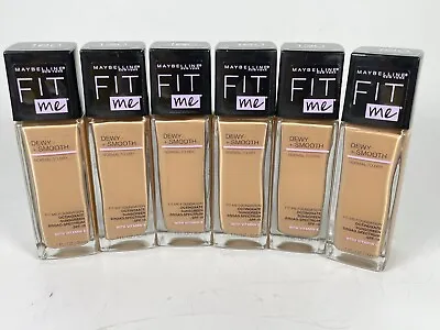 6 Maybelline Fit Me Dewy+Smooth Foundation SPF18 & Vitamin E 130 BUFF BEIGE • $29.74