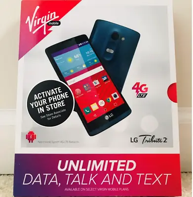 BRAND NEW Virgin Mobile LG Tribute 2 8GB Smartphone - Blue  • $35.99