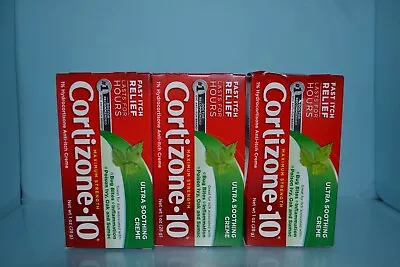 (3) Cortizone 10 Ultra Soothing Ant-iIItch Creme 1% Hydrocortisone 1 Oz 12/25 • $16