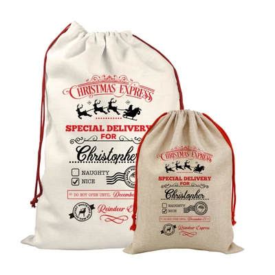£8.99 • Buy Personalised Santa Sack Father Christmas Bag Present Xmas Stocking Gift Blk Red 