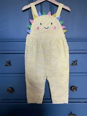 Baby Boden Novelty Woven Unisex 🌈 Sunshine Dungarees Overalls Romper 12-18 • £10.99