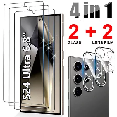 Tempered Glass Screen Protector And Lens Protector For Samsung S24 Ultra S24+ • $6.99