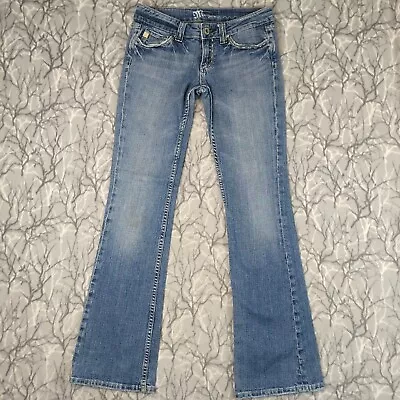 Miss Me Jeans Womens 28 (28x31) Blue Low-Rise Boot Cut Flap Pockets Denim Pants  • $18.77