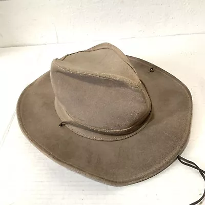 Vintage Minnetonka Adult Medium  The Aussie Hat  Brown Genuine Leather Cowboy • $39.99
