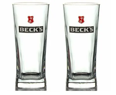 £8.99 • Buy 2X Becks Pint Glasses 20oz Lager Beer Drinks Home Bar Pub Party Set Gift