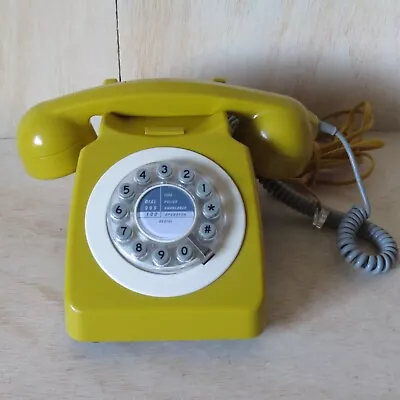 Wild & Wolf Mustard Yellow Telephone - Vintage Retro 746 Style - Push Button • £28.50