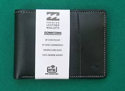 Billabong Downtown SlimLine Bi-Fold Mens 00117 KGI Black Leather Wallet RBCK-213 • $20.69