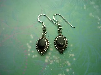 Sterling Silver Earrings - Black Onyx - 925 Hallmarked - Style 32 Vintage • $24