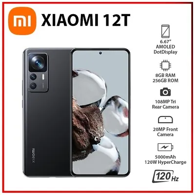 (Global Version) Xiaomi Mi 12T 5G BLACK 8GB+256GB Dual SIM Android Mobile Phone • £475