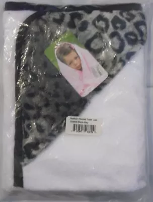 NEW My Blankee Newborn Hooded Towel Luxe Cheetah Black/gray 30x30 Inches WO112 • $19.50