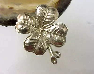 Vintage Uk Sterling Silver FOUR LEAF CLOVER SHAMROCK Charm • $24.99