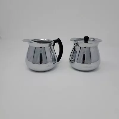 Vintage Mid Century MCM Chrome SUNBEAM Cream & Sugar Set • $16