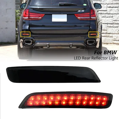 $26.99 • Buy For 2014-2018 BMW X5 F15 M Sport LED Rear Bumper Reflector Tail Light Black Lens