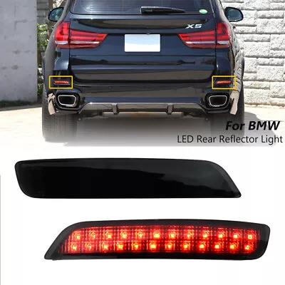 For 2014-2018 BMW X5 F15 M Sport LED Rear Bumper Reflector Tail Light Black Lens • $23.99