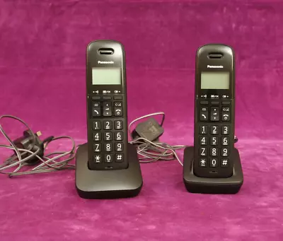 Panasonic KX-TGB612 Digital Cordless Phone Twin Handset - Black • £10