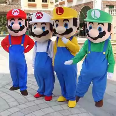 Mario Mascot Costumes Fancy Dress Birthday Party Brothers Suits Adult Size • $116