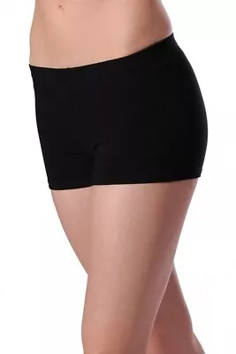 Roch Valley Hipster Style Shorts Hotpants Cotton Lycra Black Dance Gym Fitness • £10.95