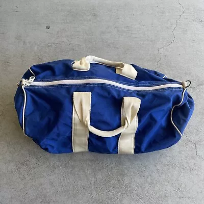 LL Bean Duffle Bag Blue Nylon Tote YKK Zip Vintage 1960/70s USA • $59