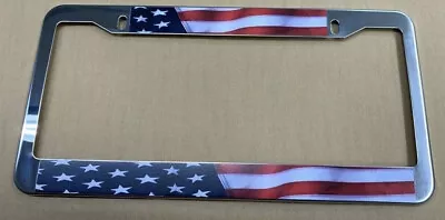 Car License Plate Frame Cover Hood Rear Trunk USA Flag Chrome For Volvo 1x • $28.99