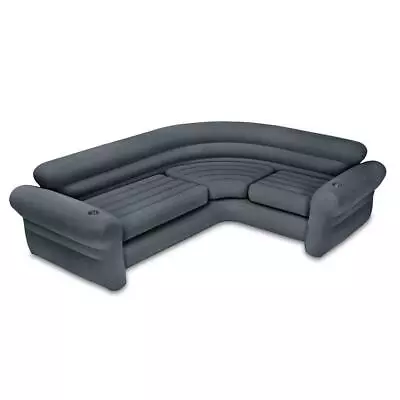Intex 4-Seater Inflatable Sofa W/ Round Arms 80 In. L-Shaped Waterproof Gray • £145.78