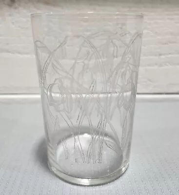 Vintage Etched Glass Tulips Whiskey Highball Juice Glasses Set Of 3 F1 • $22.50