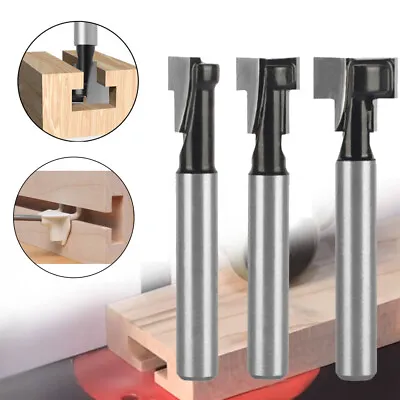 £5.11 • Buy 3pcs T-Slot Cutter Router Bit Set Key Hole Bits Milling Cutter Wood Woodworking