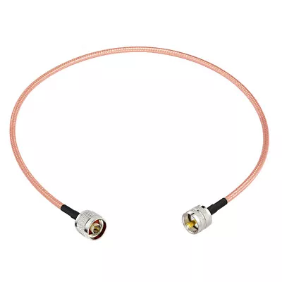 PL-259 Male UHF To N-Type Plug Connector Adapter Coaxial Pigtail Cable RG142 24  • £4.20